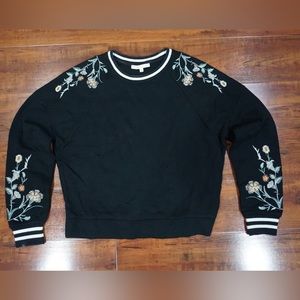 Maje Womens Pullover Floral Black Sweater Size 2
